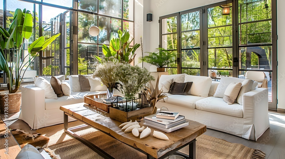 Modern Living Room with Large Windows and Natural Light. Modern Living Room with Large Windows and Natural Light.