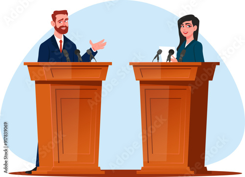 political debate between a man and a woman