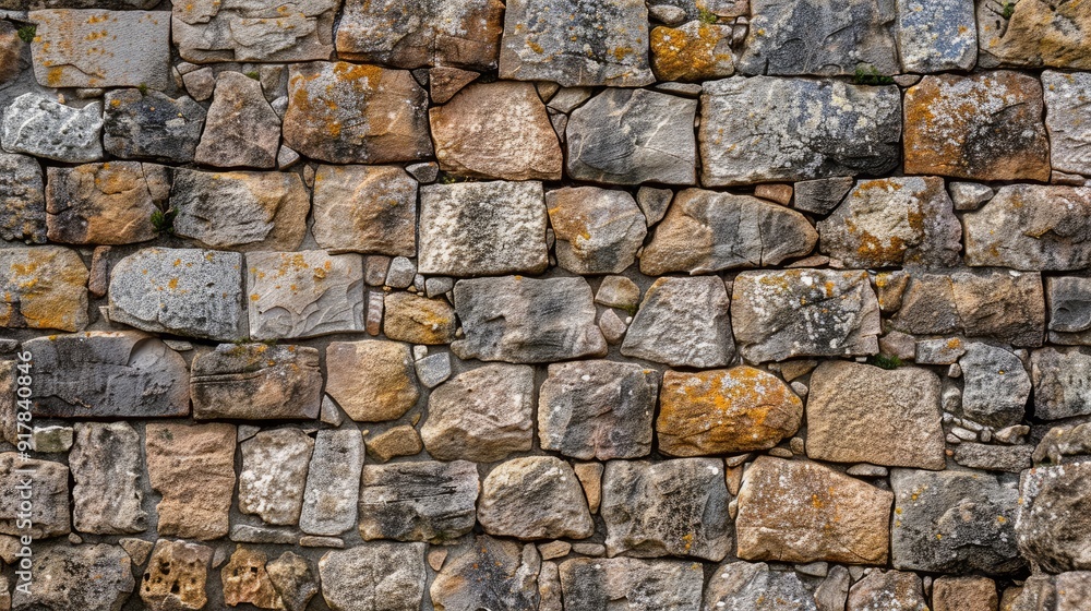 Fototapeta premium Stone wall texture background of an ancient castle.