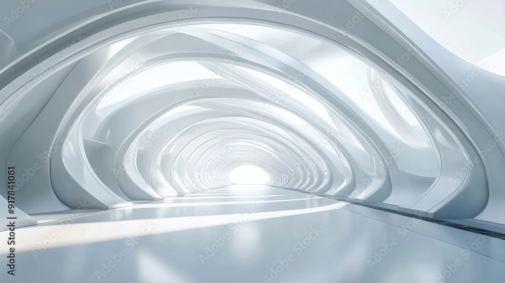 Abstract architecture background, futuristic white arched interior Abstract architecture background, futuristic white arched interior
