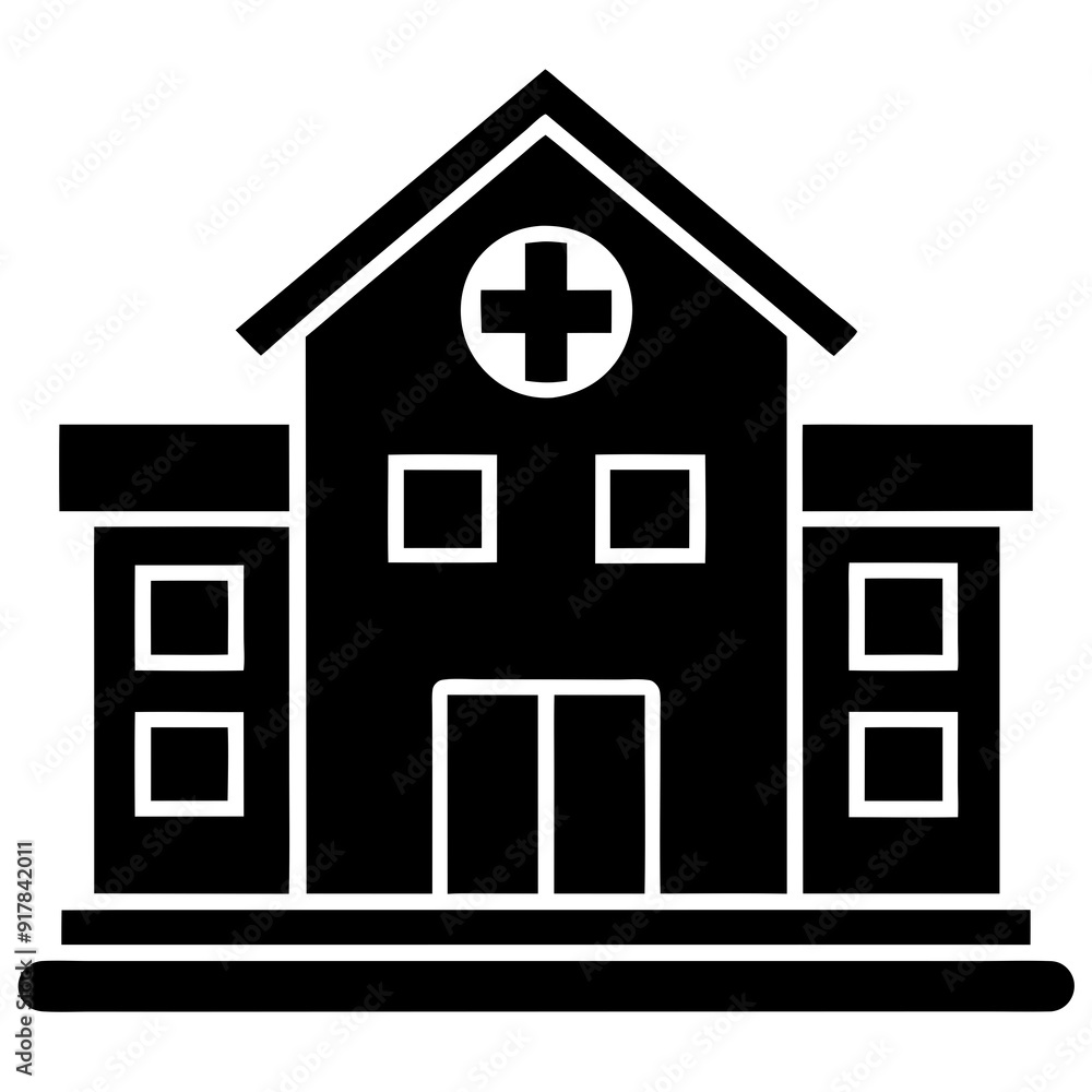 Hospital building vector icon. Icon of hospital building flat-style vector illustration. Hospital building vector icon. Icon of hospital building flat-style vector illustration.