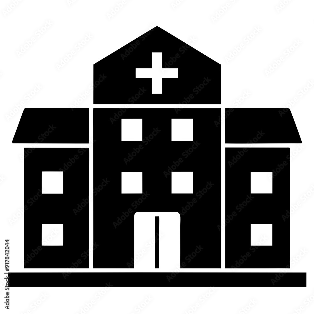 Hospital building vector icon. Icon of hospital building flat-style vector illustration. Hospital building vector icon. Icon of hospital building flat-style vector illustration.