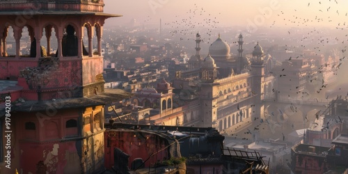 Aerial View of the City of Lucknow, India