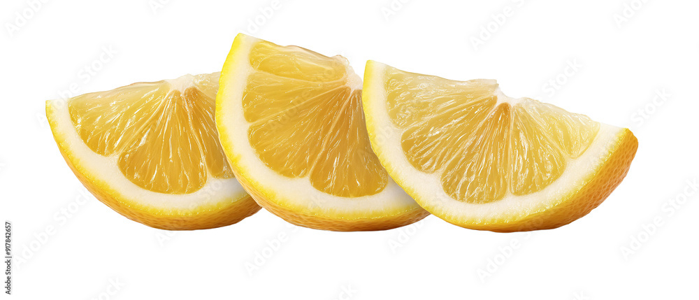Three Slices of Freshly Cut Lemon Isolated on Black Background Three Slices of Freshly Cut Lemon Isolated on Black Background