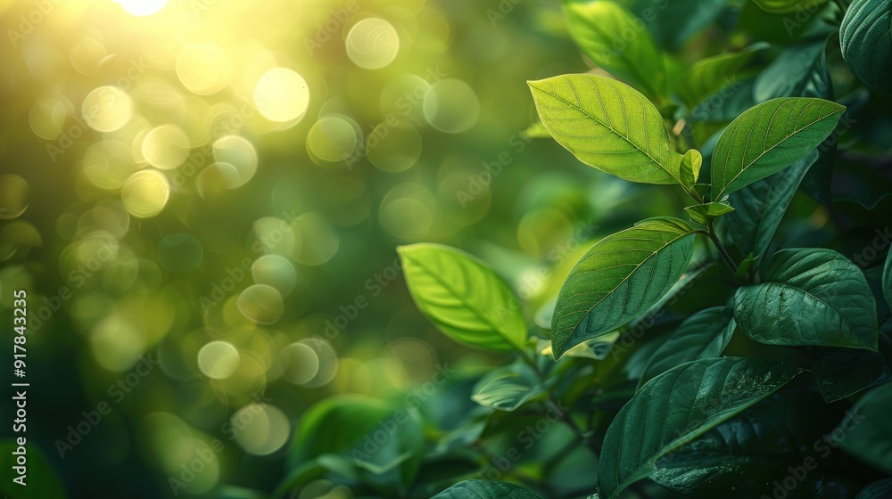 A close-up shot of green leaves illuminated by the sun, creating a vibrant and lush scene. A close-up shot of green leaves illuminated by the sun, creating a vibrant and lush scene.