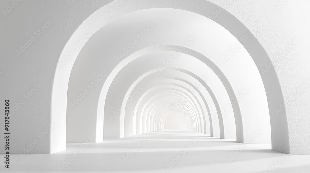 Abstract architecture background, futuristic white arched interior Abstract architecture background, futuristic white arched interior