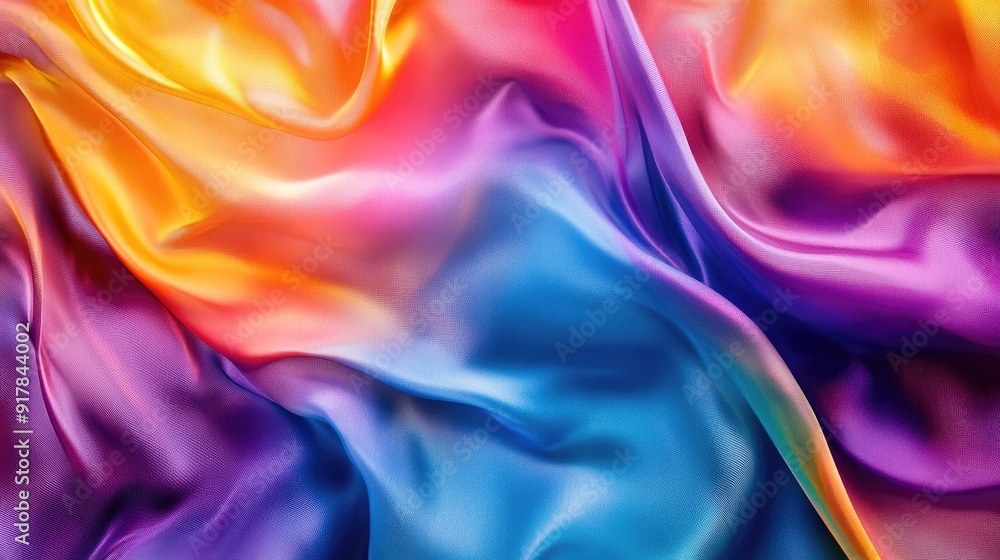 Obraz premium Abstract Background with 3D Wave Gradient Silk Fabric