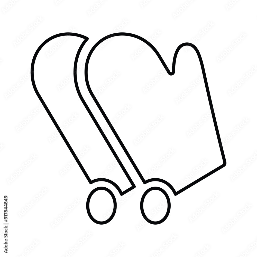 Oven glove icon. Outline vector. Oven glove icon. Outline vector.