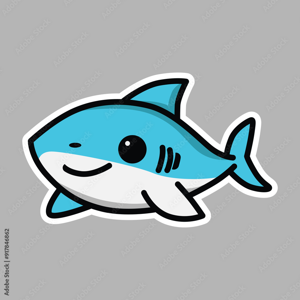 cute shark vector illustration graphic