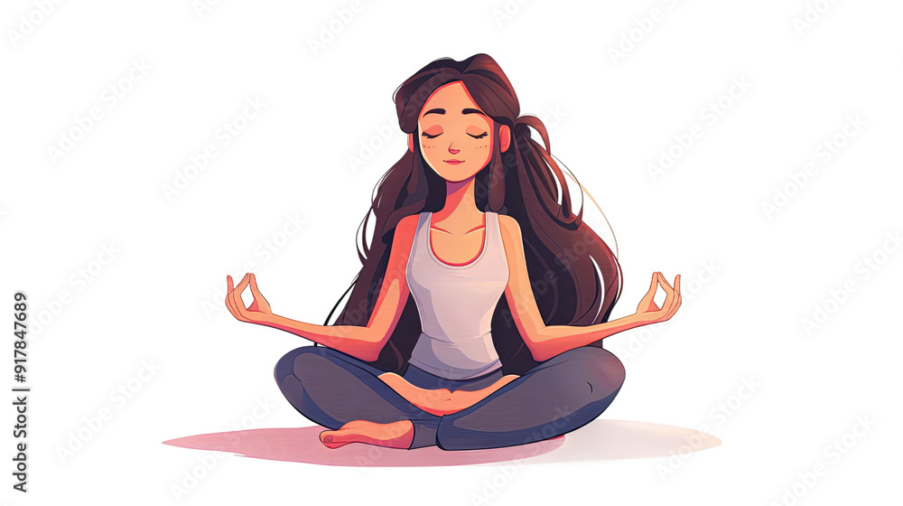 custom made wallpaper toronto digitalWoman Practicing Yoga Meditation: Finding Inner Peace , isolated over a transparent background
