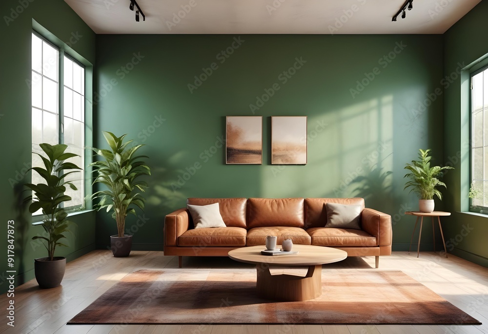 A living room with a couch coffee table and a television A living room with a couch coffee table and a television