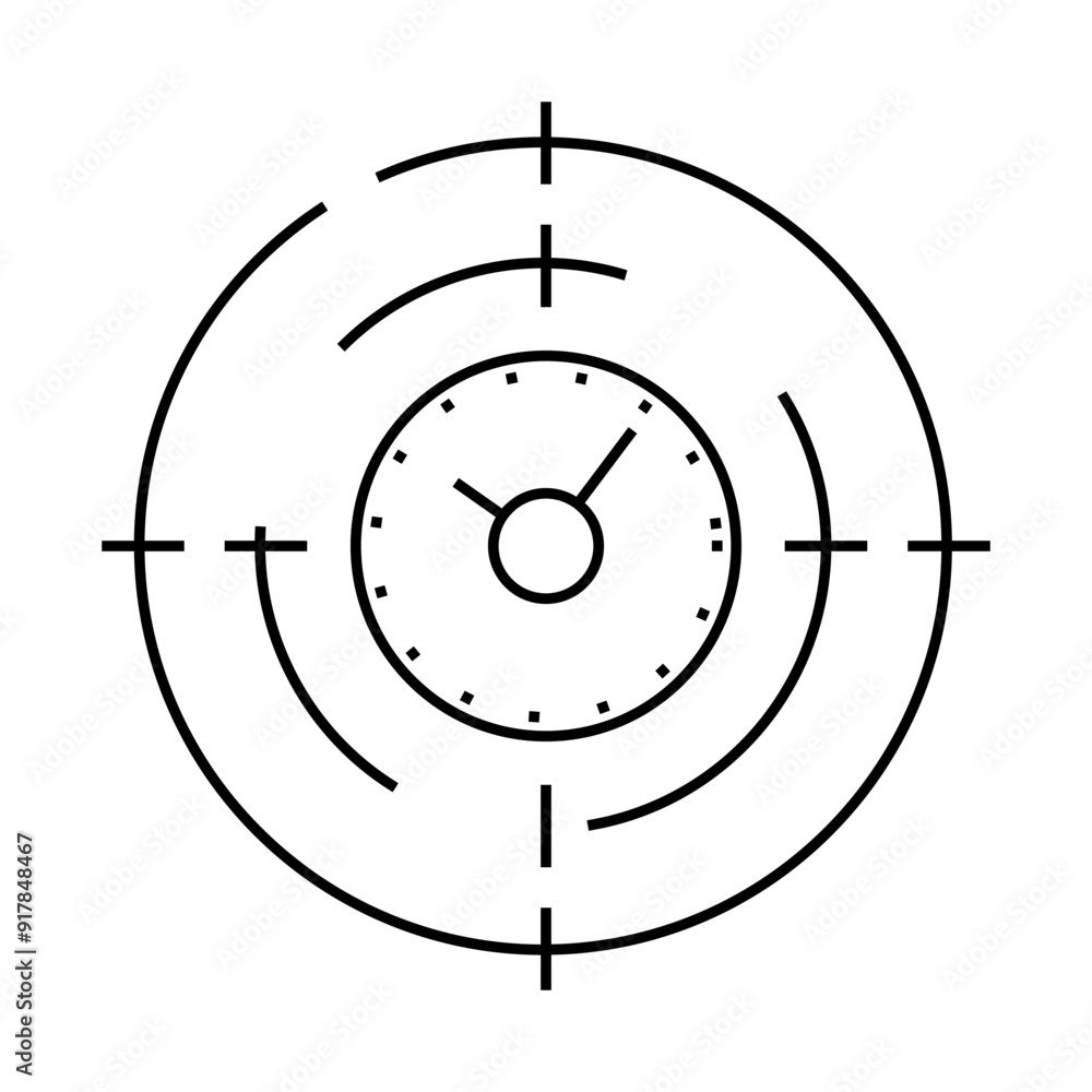 target of time management line icon vector. target of time management sign. isolated contour symbol black illustration target of time management line icon vector. target of time management sign. isolated contour symbol black illustration