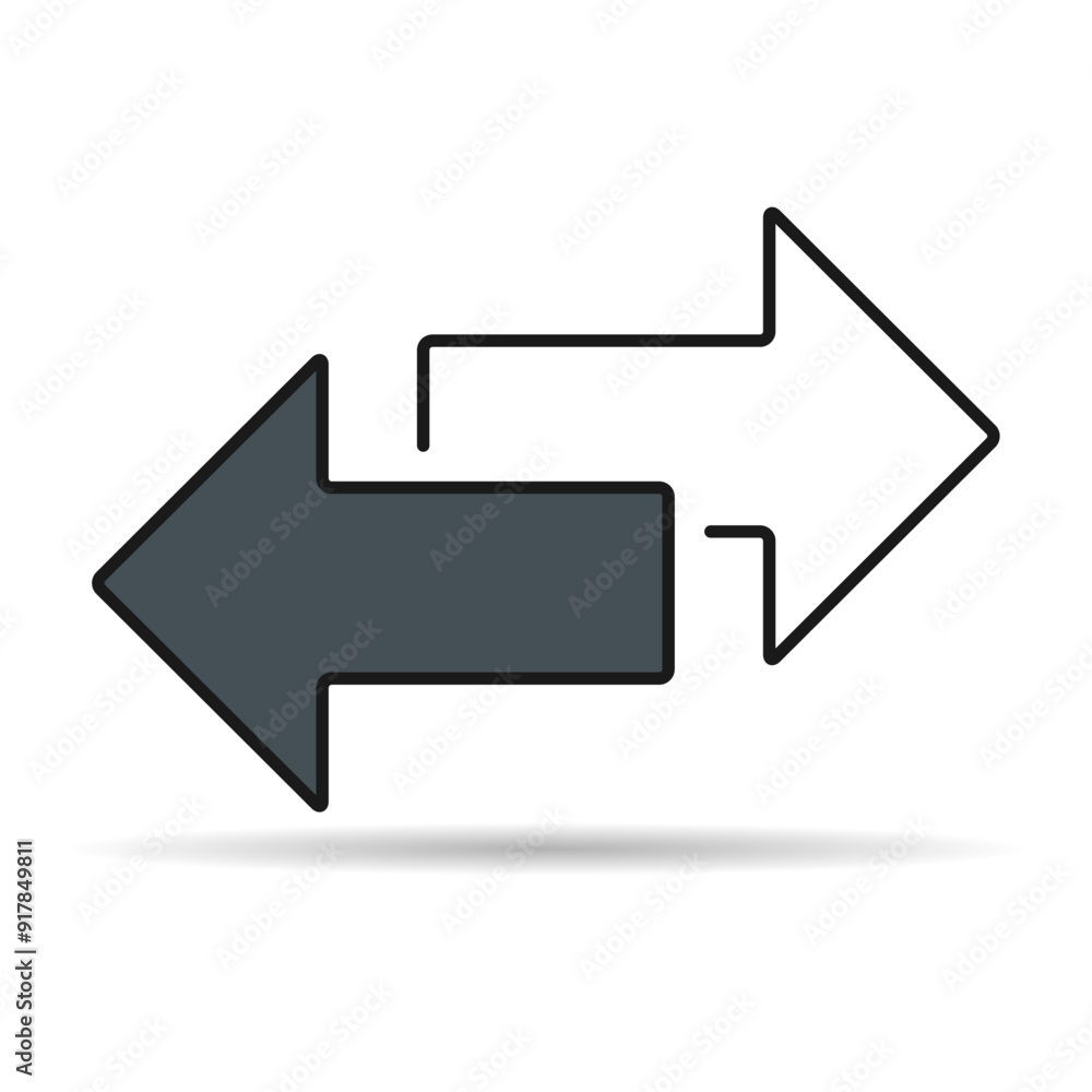 Exchange arrow transfer shadow icon,swap web button design, move symbol vector illustration Exchange arrow transfer shadow icon,swap web button design, move symbol vector illustration