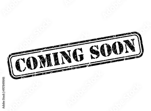 Coming soon stamp symbol, label sticker sign button, text banner vector illustration