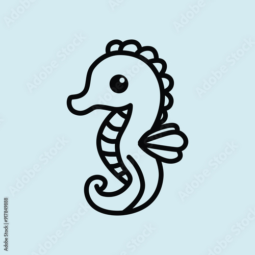 cute sea horse vector illustration graphic photo