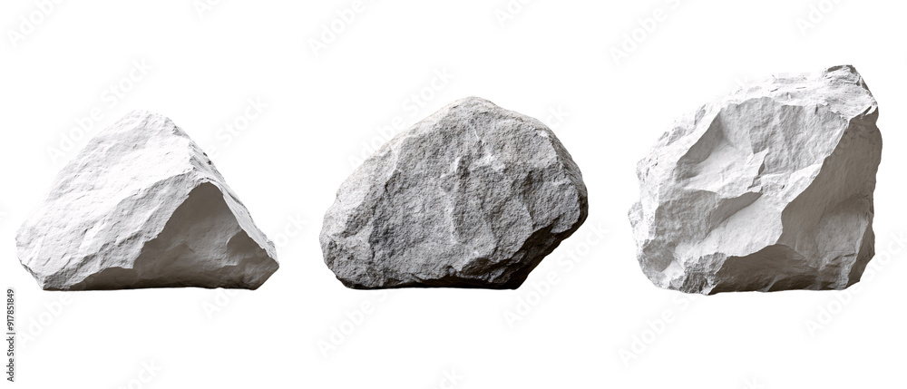 Three White Rocks Isolated on Black Background, Perfect for Design and Mockups, Perfect for Desi Three White Rocks Isolated on Black Background, Perfect for Design and Mockups, Perfect for Desi
