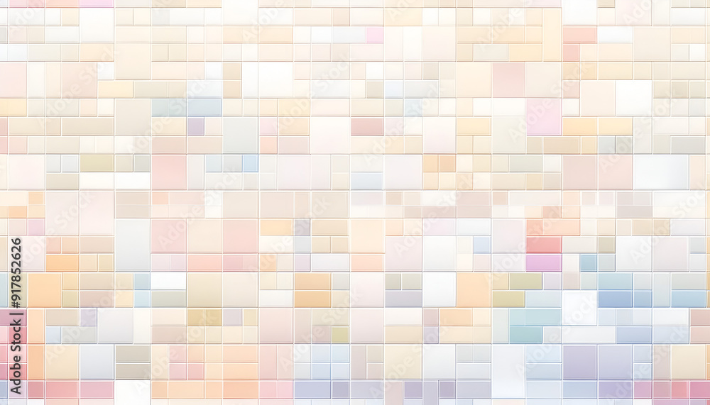 Soft pastel tile mosaic with a blend of colors in a contemporary design Soft pastel tile mosaic with a blend of colors in a contemporary design