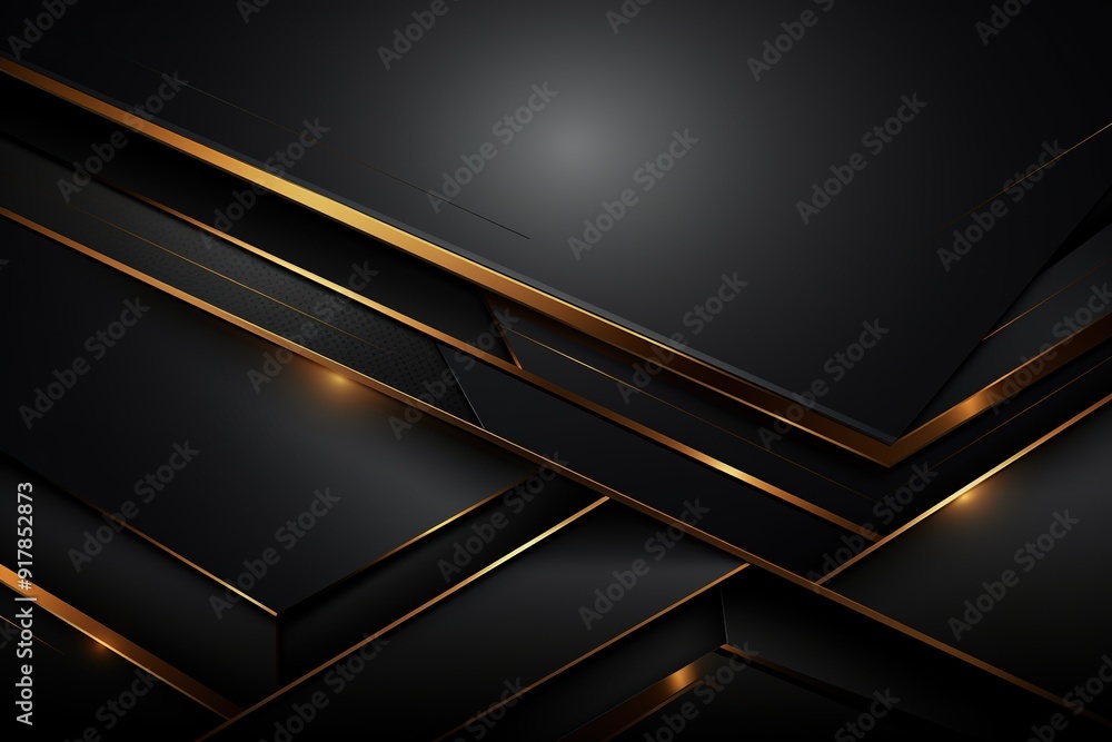 Abstract geometric background with black and gold. Abstract geometric background with black and gold.