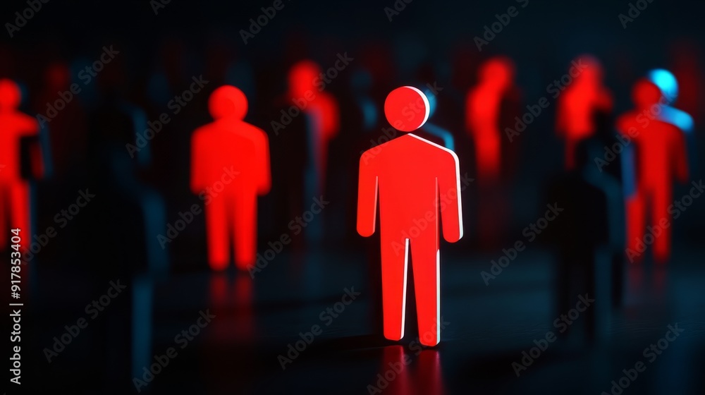 A conceptual photo of a human figure icon, symbolizing recruitment or talent selection, representing of finding the right person in HR, We are hiring and Job vacancy concept. A conceptual photo of a human figure icon, symbolizing recruitment or talent selection, representing of finding the right person in HR, We are hiring and Job vacancy concept.