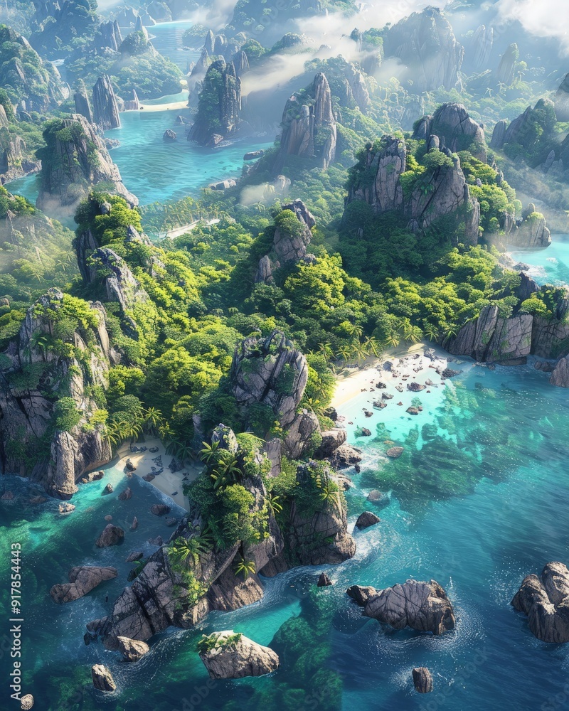 Tropical Paradise: An Aerial View of Lush Islands Tropical Paradise: An Aerial View of Lush Islands