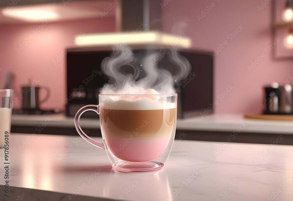 Two cups of coffee sit on a table with a coffee cup in front of them Two cups of coffee sit on a table with a coffee cup in front of them