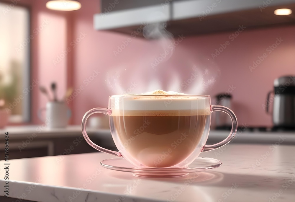 Two cups of coffee sit on a table with a coffee cup in front of them Two cups of coffee sit on a table with a coffee cup in front of them