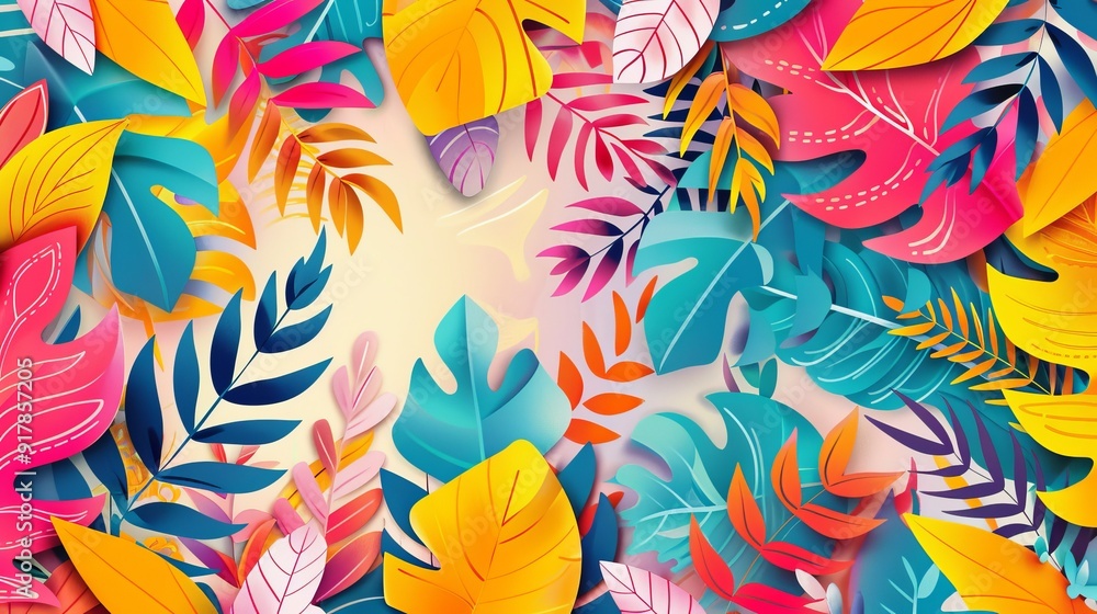Colorful abstract travel pattern background with vibrant geometric shapes and tropical elements, ideal for summer-themed designs, vacation promotions, and holiday invitations, featuring dynamic and pl Colorful abstract travel pattern background with vibrant geometric shapes and tropical elements, ideal for summer-themed designs, vacation promotions, and holiday invitations, featuring dynamic and pl