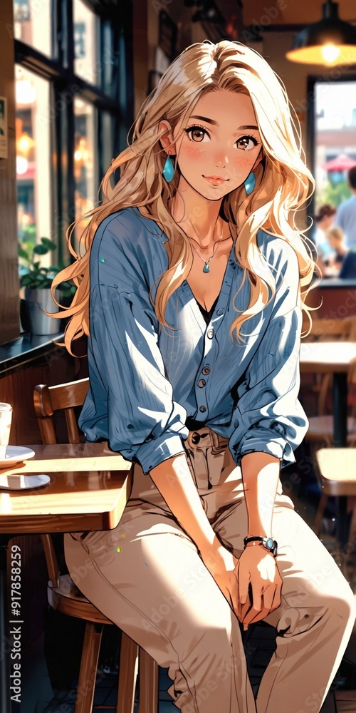Create an anime-style illustration (portrait) of a young and beautiful East Asian woman. Create an anime-style illustration (portrait) of a young and beautiful East Asian woman.