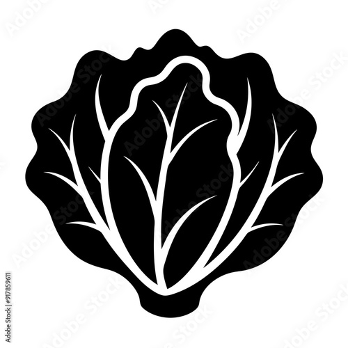 Lettuce icon isolated silhouette vector illustration