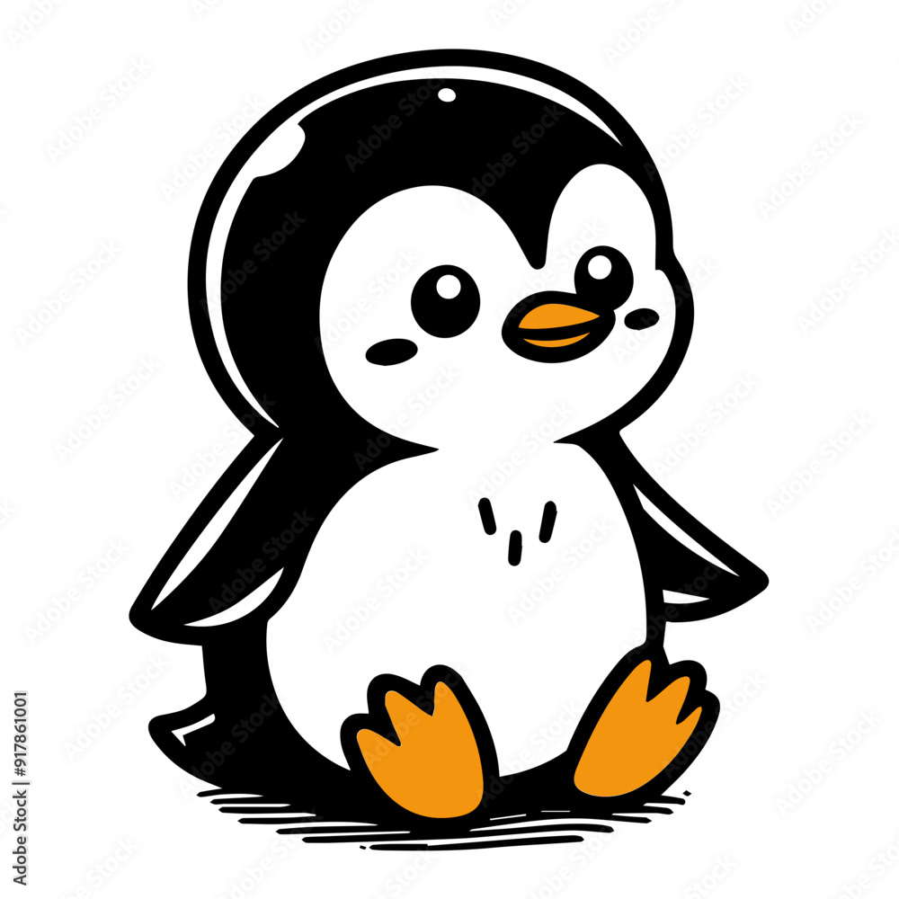 cute little baby penguin clipart in flat style. cute little baby penguin clipart in flat style.
