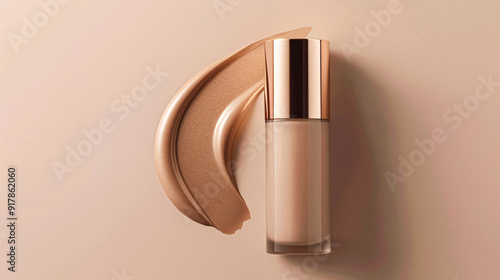 Wallpaper Mural Make-up foundation cosmetics product, beige cosmetic makeup and skincare cream sample as luxury beauty brand design Torontodigital.ca