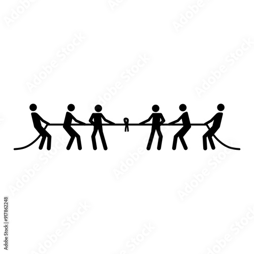 "Tug of war" game illustration