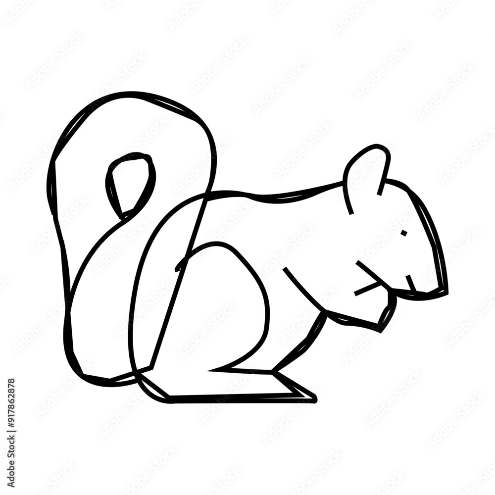 Fototapeta premium squirrel wild animal line icon vector. squirrel wild animal sign. isolated contour symbol black illustration