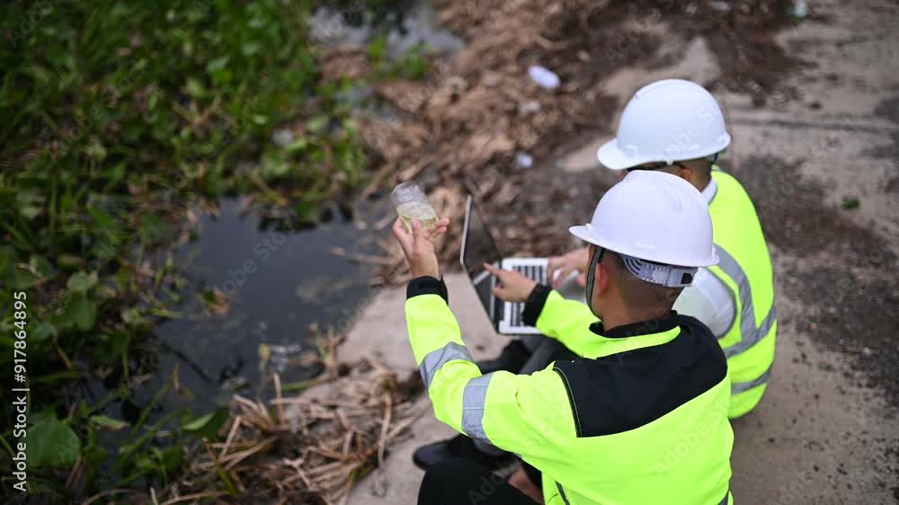 Environmental engineers inspect water quality,Bring water to the lab for testing,Check the mineral content in water and soil,Check for contaminants in water sources. Environmental engineers inspect water quality,Bring water to the lab for testing,Check the mineral content in water and soil,Check for contaminants in water sources.