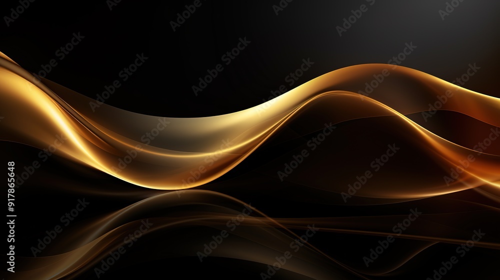 Abstract gold and black wave background. Abstract gold and black wave background.