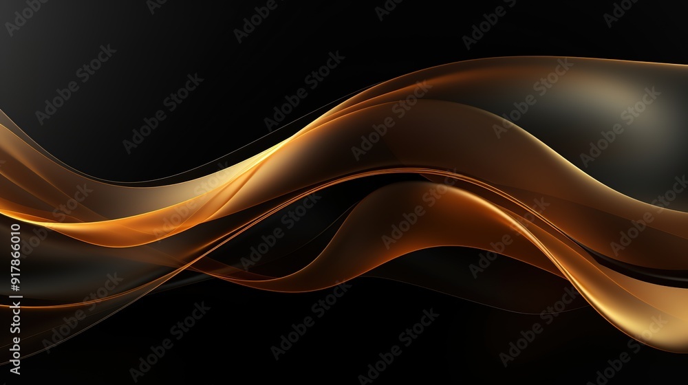 Abstract gold and black wave background. Abstract gold and black wave background.