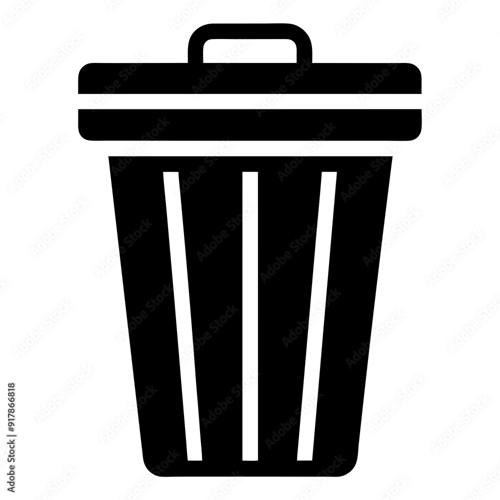 Waste bin icon isolated silhouette vector illustration on white background
Waste bin icon isolated silhouette vector illustration on white background