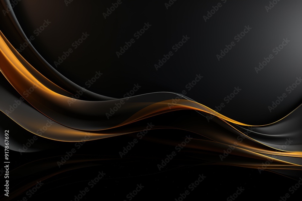 Abstract black and gold wavy background. Abstract black and gold wavy background.