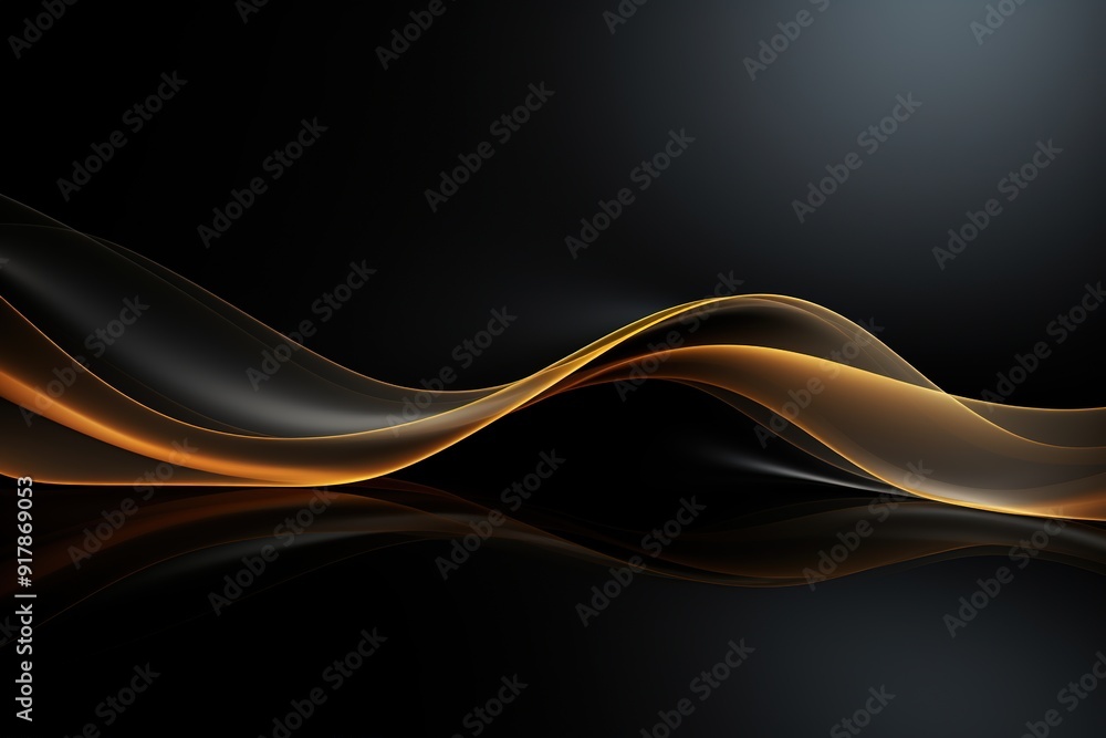Abstract gold and black wave background. Abstract gold and black wave background.