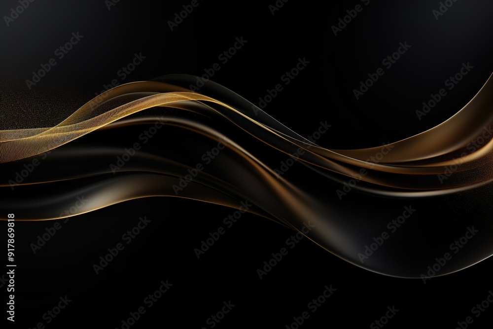 Abstract black and gold wavy background. Abstract black and gold wavy background.