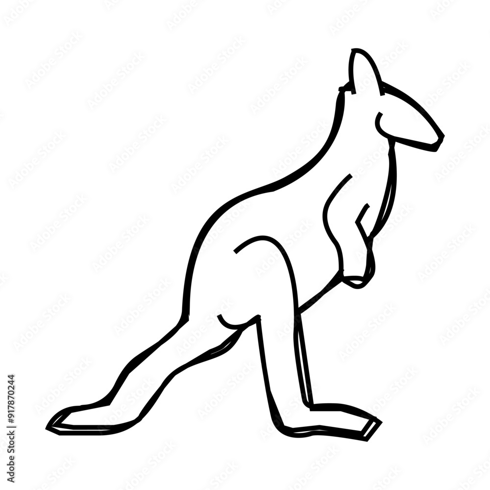 Fototapeta premium kangaroo animal line icon vector. kangaroo animal sign. isolated contour symbol black illustration