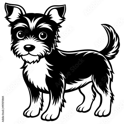 dog cartoon, Playful baby dog with big eyes Vector Logo, Animal Playfulness Graphic, lovely little animal character, lovely animal vector, animal logo illustration, adorable puppy mascot, playful pet
