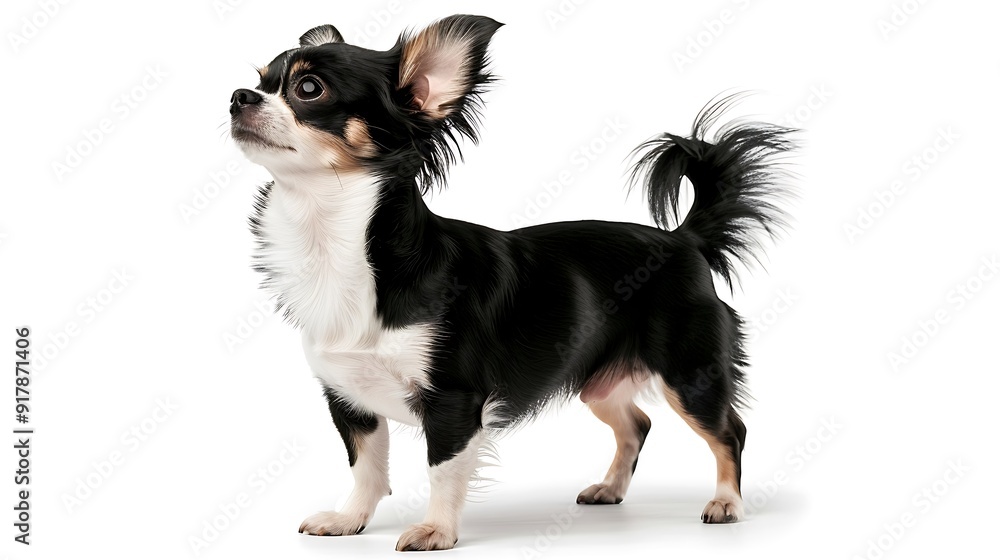 Obraz premium Full Body Profile of a Black and White Chihuahua