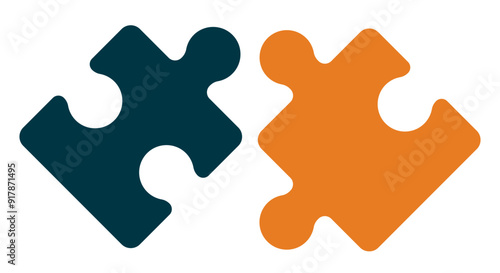 Jigsaw pieces that are being put together icon.