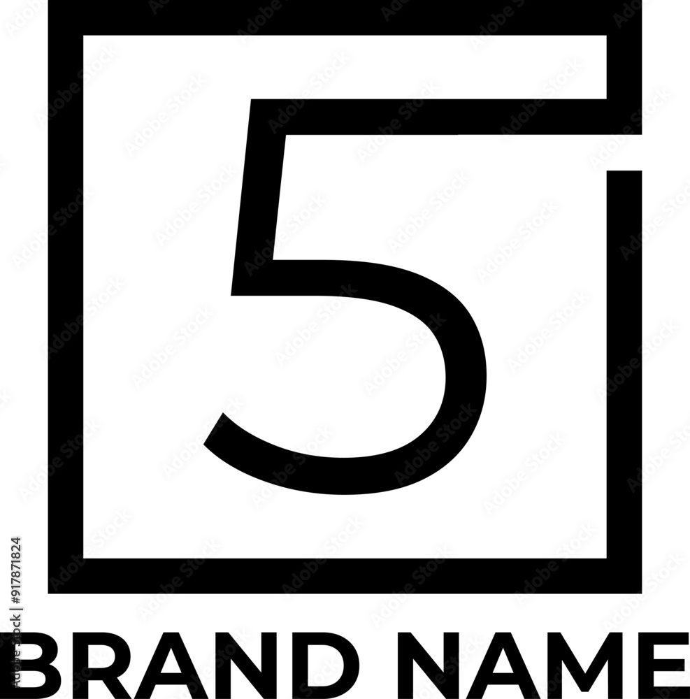 number five square logo design number five square logo design