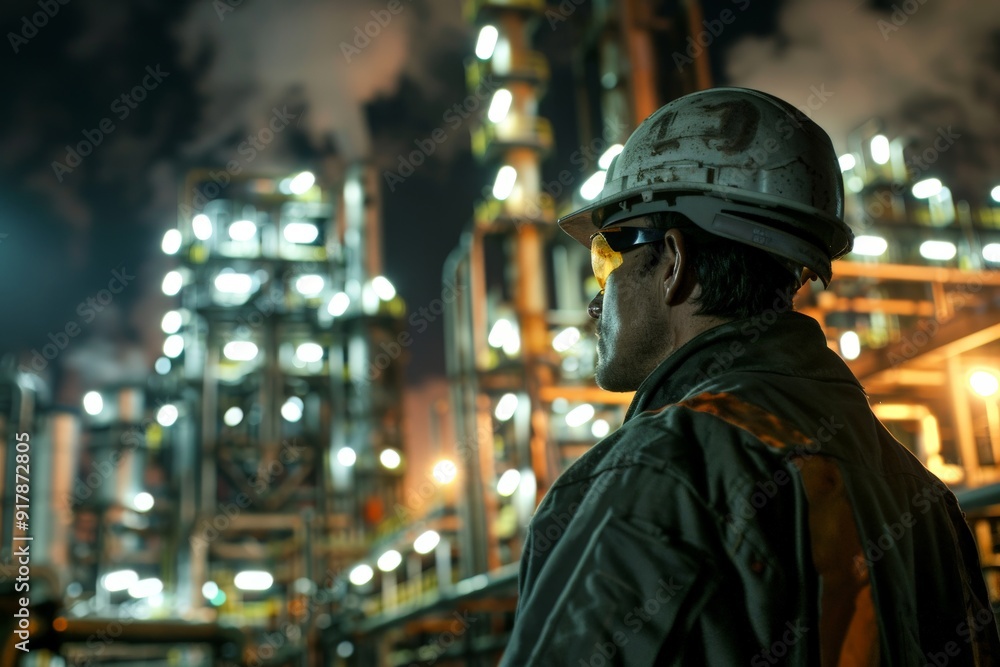 Obraz premium worker oil and gas plant industrial