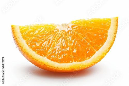 juicy orange slice white background