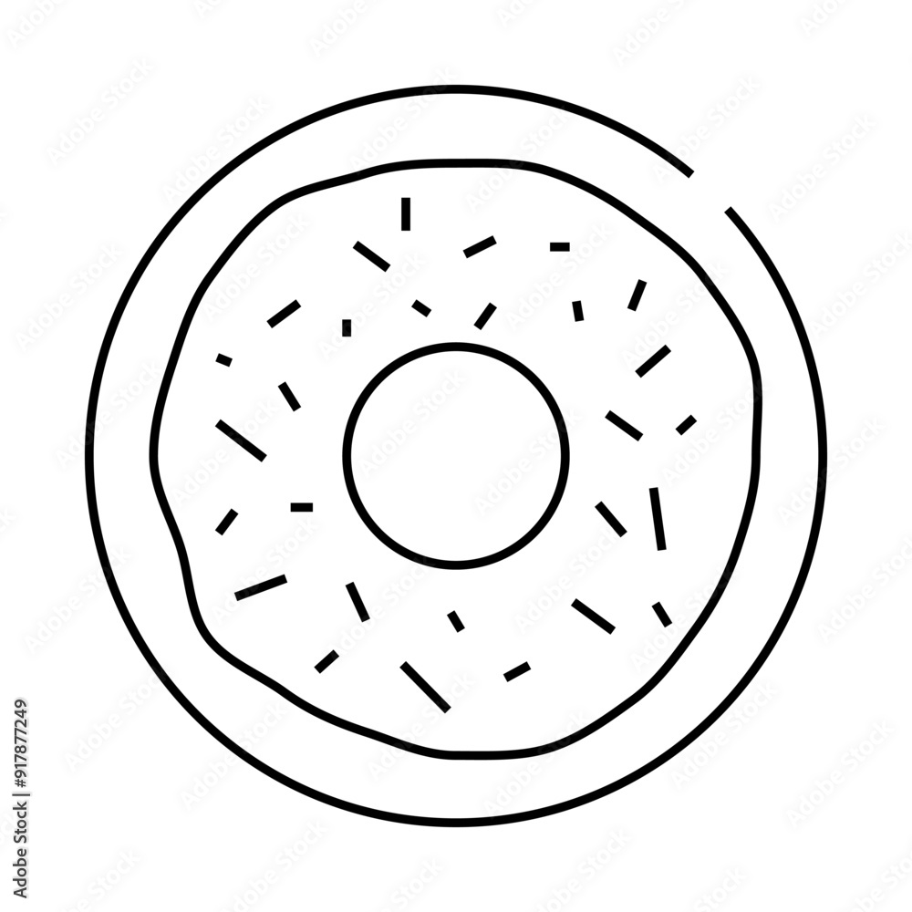 donut sweet food line icon vector. donut sweet food sign. isolated contour symbol black illustration donut sweet food line icon vector. donut sweet food sign. isolated contour symbol black illustration