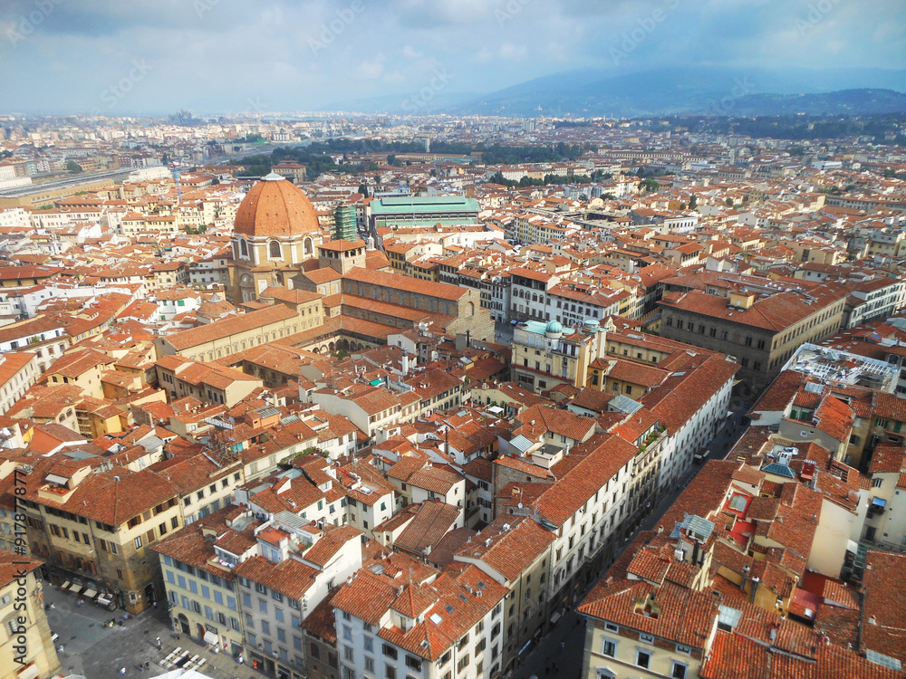 Obraz premium Areal view of the Florence, Italy, Shot made from Cathedral of Santa Maria del Fiore. Travel