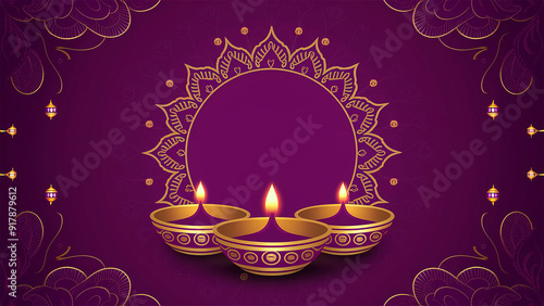  Beautiful Mandala Diwali Background with Intricate Floral Patterns and Festive Design Elements for Stunning Visual Appeal photo